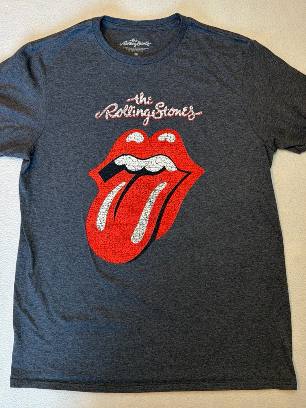 The Rolling Stones Navy and White Logo Tag Tee